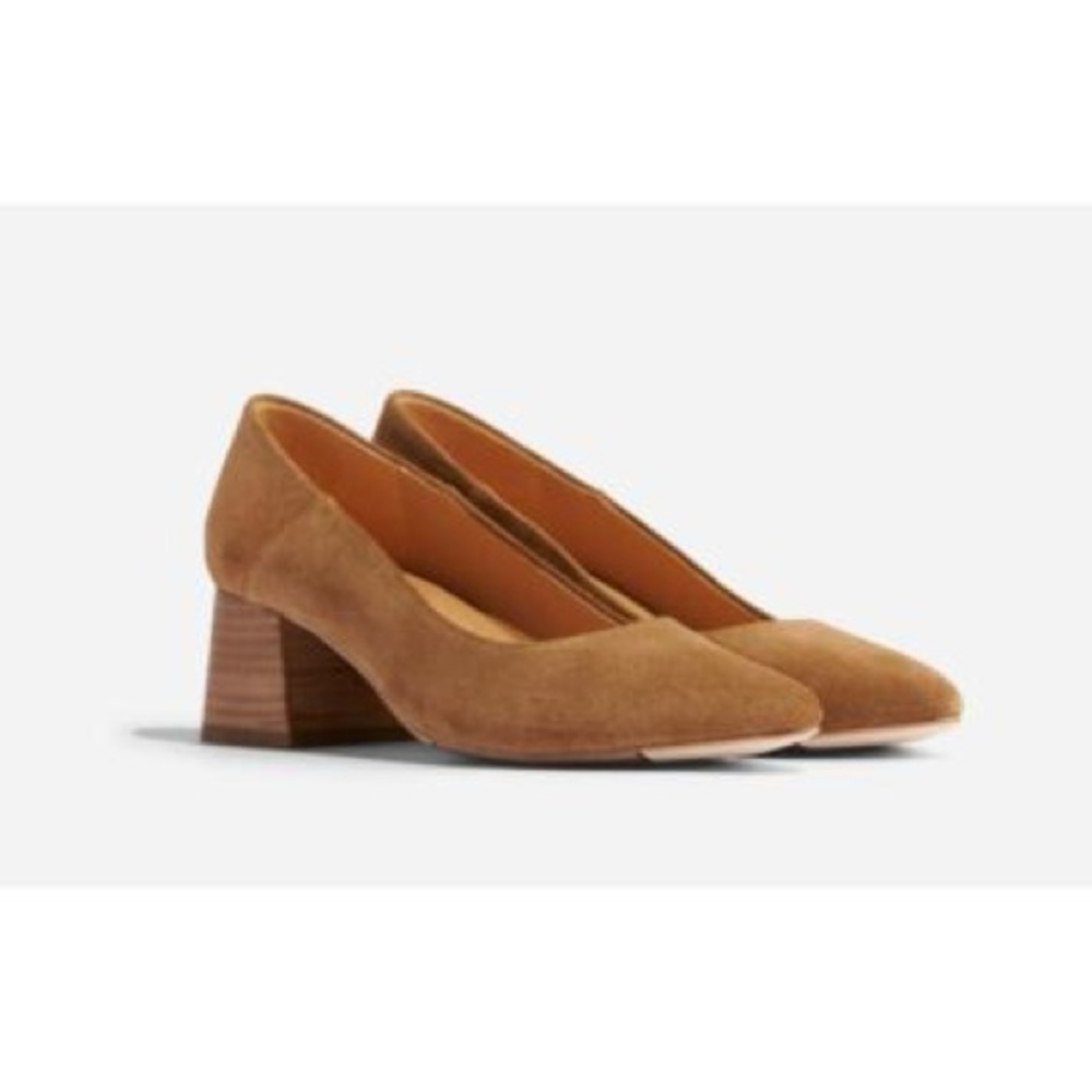 Nisolo Fiorela Go-To Mid Heel Taupe Suede Pumps Size 11